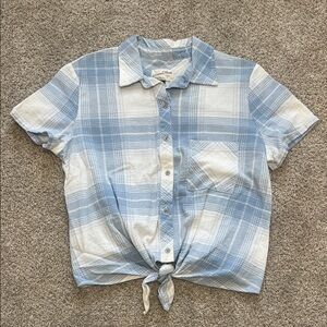 Universal Thread Tie-Front Plaid Shirt
